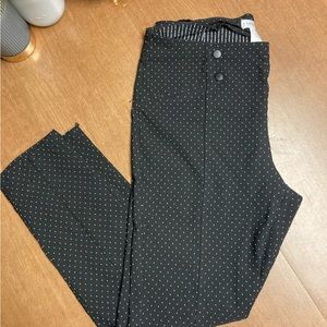 Retrology Black & White Dotted Pants with vintage style  accent buttons